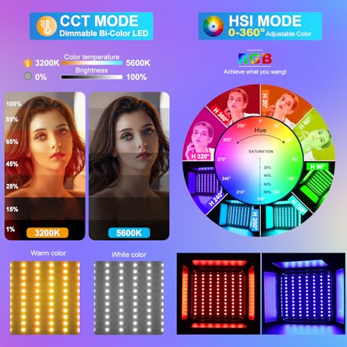 GVM Upgrade 800D RGB Video Light Kits with 2 Softboxes (2 Count)