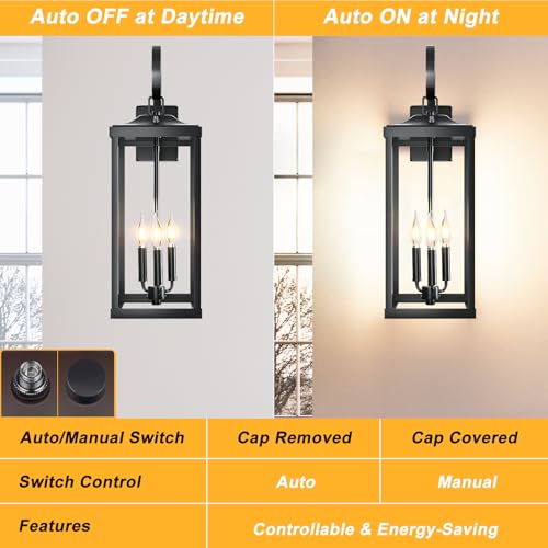 24" Extra Large Dusk to Dawn Exterior Lighting Fixtures (2 Count)