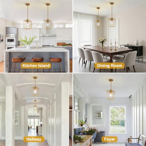 2 Pack Gold Pendant Lights Kitchen Island (2 Count)