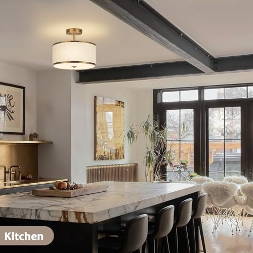 12.6 Inch Semi Flush Mount Ceiling Light