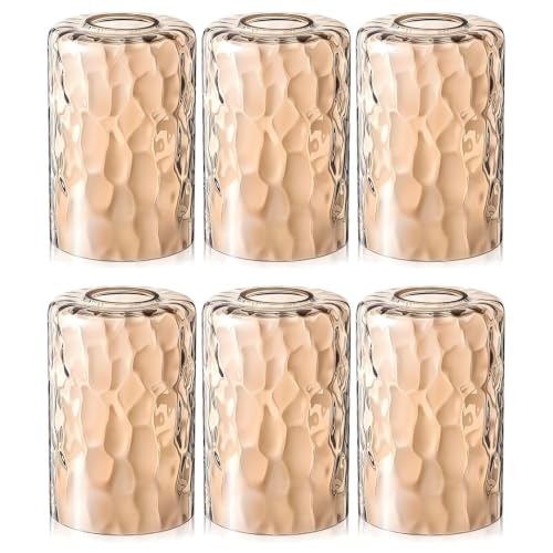 6 Pack Amber Glass Lamp Shade Replacements
