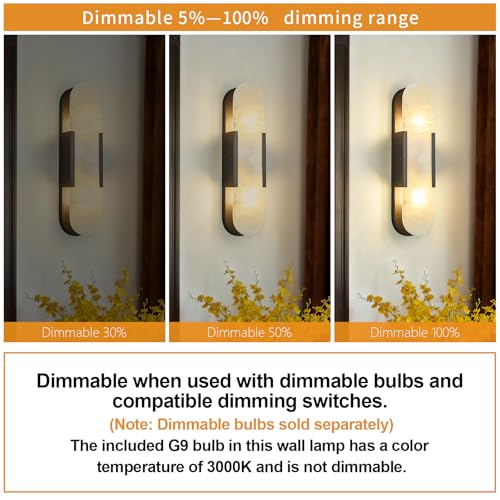 Natural Alabaster Wall Sconces Set of Two (2 Count)