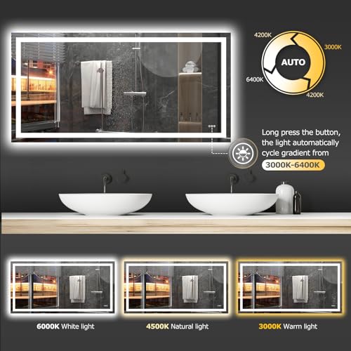 72"X36" LED Bathroom Mirror with Lights