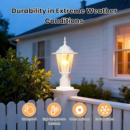 15"H Dusk to Dawn Outdoor Lamp Post Light (2 Count)