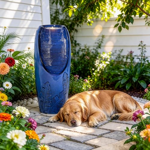 Autodaya 33" Outdoor Fountain with LED Lights