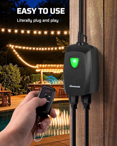Outdoor Wireless Remote Control Outlet Power Strip Weatherproof