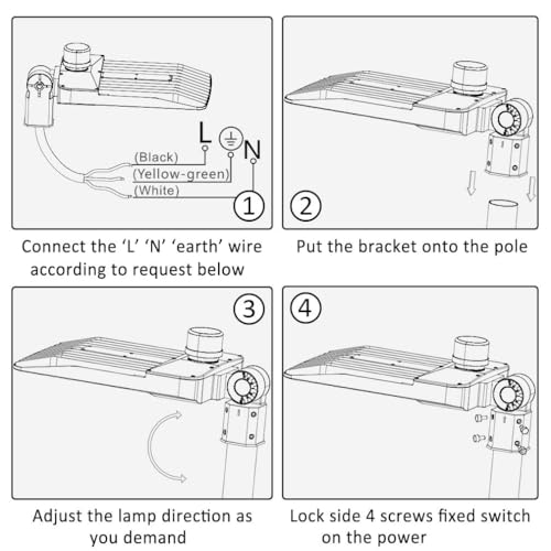 3 Pack LED Parking Lot Lights 200W with Photocell Slip Fitter (3 Count)