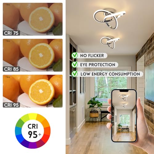 Hallway Light Acrylic Modern LED Ceiling Light Fixtures Cool White 6000K Close to Ceiling Lights for Bedroom
