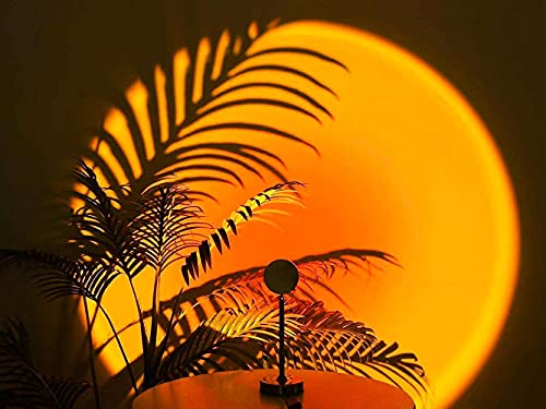Sunset Lamp Projection Rotation Rainbow Lamp Led Romantic Visual Led Light Network Red Light with USB Modern Floor Stand Night Light Living Room Bedroom Decor