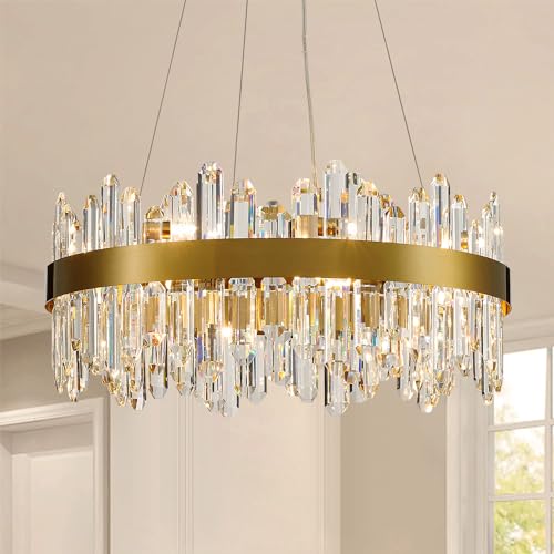 Gold Modern Oval Crystal Chandelier