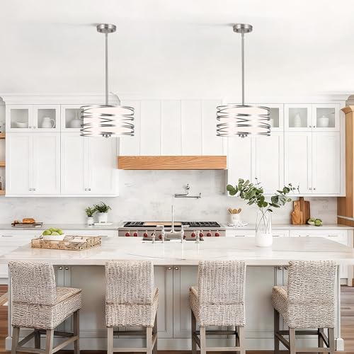 12.6'' Brushed Nickel Drum Chandelier