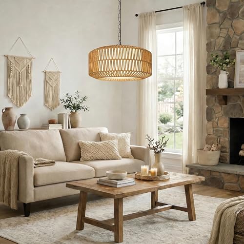 9" 52" Height Adjustable Farmhouse Chandelier Light Fixture
