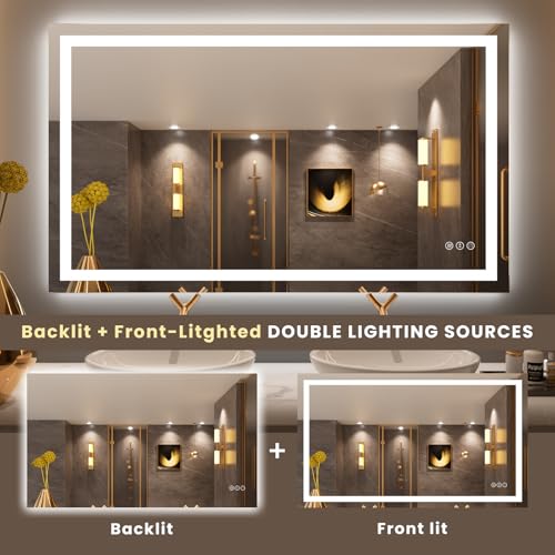 50"X30" LED Bathroom Mirror with Lights