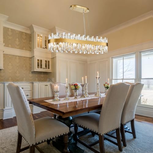 Modern Brass Gold Crystal Chandelier