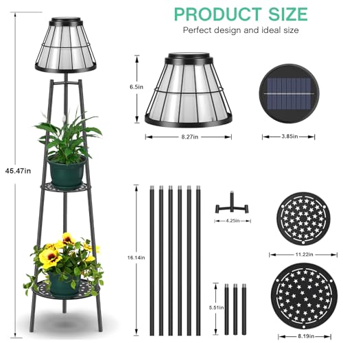 2 Pack Solar Floor Lamps Outdoor with 2 (2 Count)
