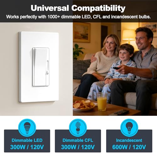 12PK Slim Dimmer Light Switch (12 Count)