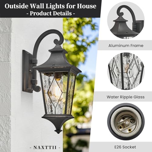 Porch Light Outdoor 14.5 Inch Black Exterior Light Fixtures 2 (2 Count)