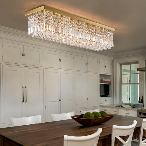8 Light Gold Crystal Chandelier