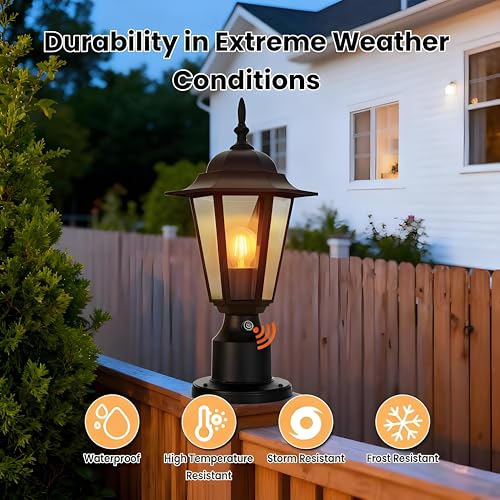 15"H Dusk to Dawn Outdoor Post Light