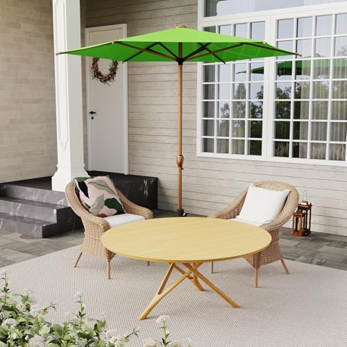 7.5FT Outdoor Patio Umbrella Outdoor Table Umbrella with Crank Market Umbrella 6 Sturdy Ribs UV Protection Waterproof and Push Button Tilt for Garden Deck Backyard Pool