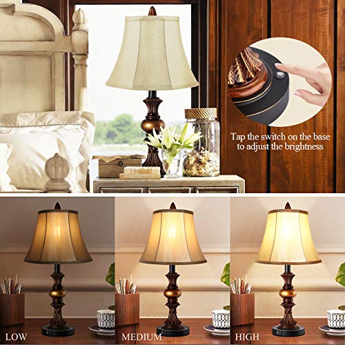 Touch Control Traditional Table Lamp Set of 2 (2 Count)