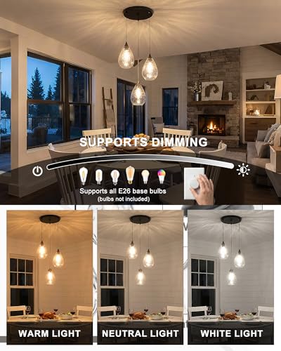 Black 3 Light Pendant Lighting