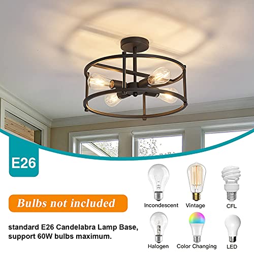 Industrial Semi Flush Mount Ceiling Light