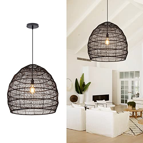 19.6" Rattan Chandelier for Kitchen