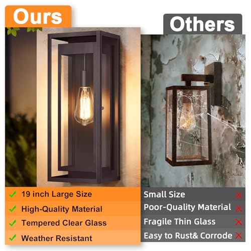 19 Inch Bronze Outdoor Wall Light Fixtures