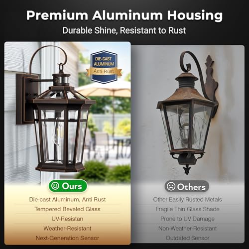 Motion Sensor Outdoor Porch Lights Wall Mount
