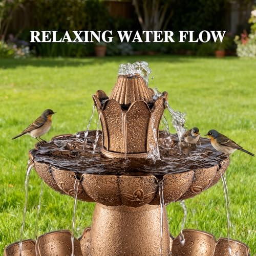 48.8" 3 Tier Freestanding Water Fountain Outdoor Garden