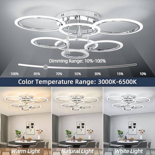 7 Ring Modern LED Flush Mount Ceiling Light