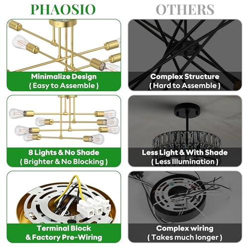 Modern Sputnik Chandelier Ceiling Light Fixtures