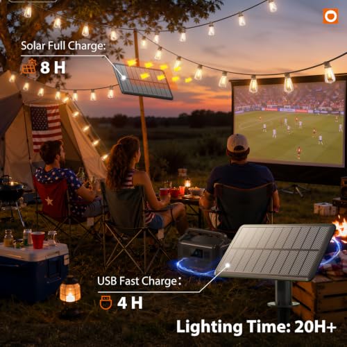 72FT Solar String Lights Waterproof with Remote & USB (78 Foot)