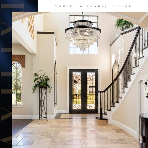 35" Large Black Crystals Chandelier 6