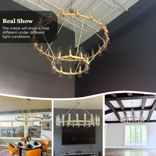 Gold Wagon Wheel Chandelier 2 Tier (30 Count)