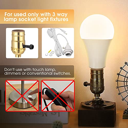 3 Way LED Light Bulbs 50 100 150W Equivalent A21 Soft White 3000K (2 Count)