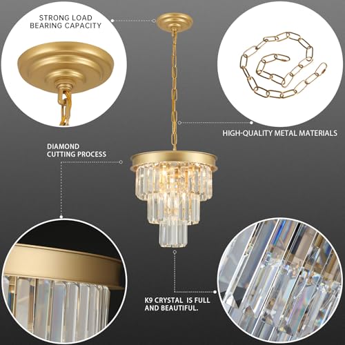 Gold Crystal Chandeliers for Dining Room