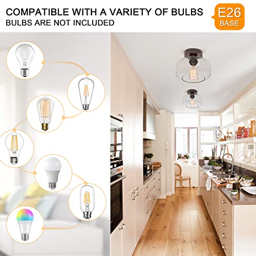 Industrial Semi Flush Mount Ceiling Light