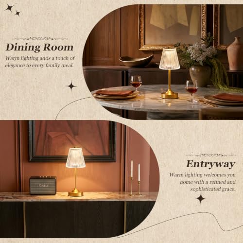 Gold Cordless Rechargeable Table Lamp