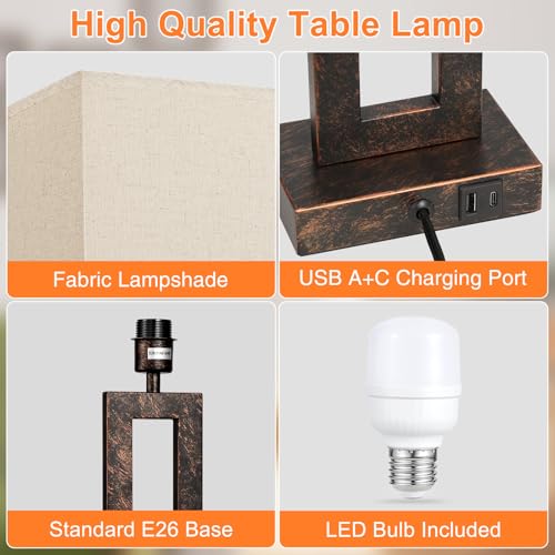 22" Tall Living Room Lamps for Night Stands (2 Count)