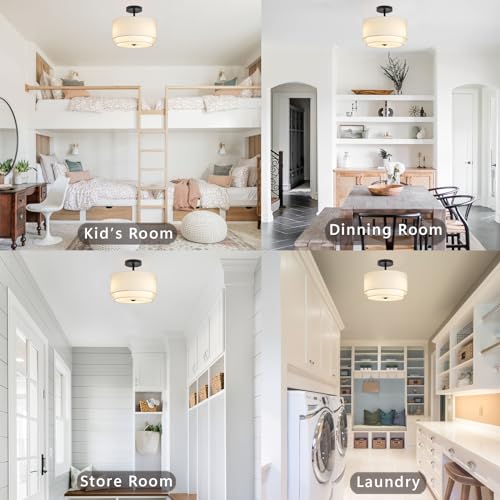 3 Light Semi Flush Mount Ceiling Light Fixture