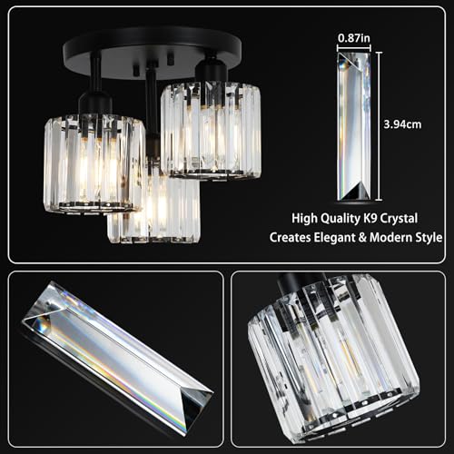 Crystal Semi Flush Mount Ceiling Light
