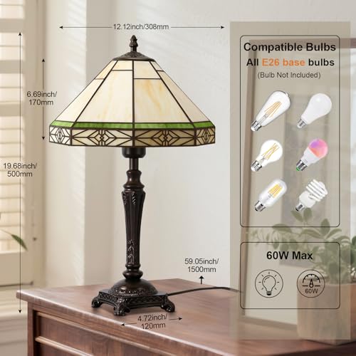 Table Lamp with Stained Glass Shade