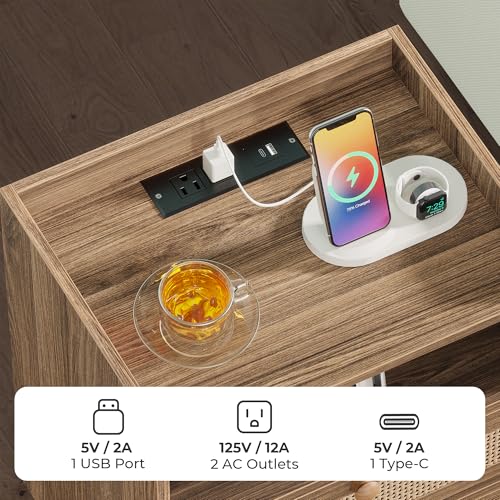 Night Stand with Charger Station (2 Count)