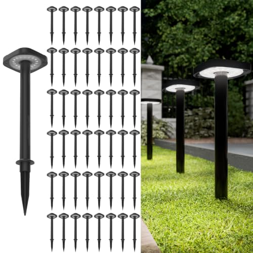 Sunco 48 Pack 2W LED Square Solar Pathway Walkway Driveway Backyard Patio Garden Outdoor Residential Super Bright Light (48 Count)