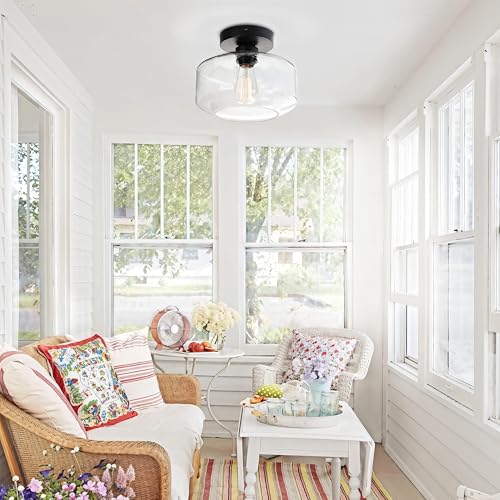 Industrial Semi Flush Mount Ceiling Light Large