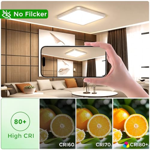 15.7Inch 32W Square LED Ceiling Light Fixtures Flush Mount