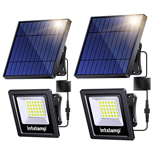 4400mAh Solar Flood Lights 2 Pack Outdoor Solar Security Light (2 Count)