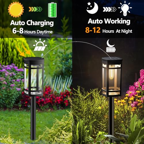 12 Pack Solar Pathway Lights Outdoor Waterproof (12 Count)